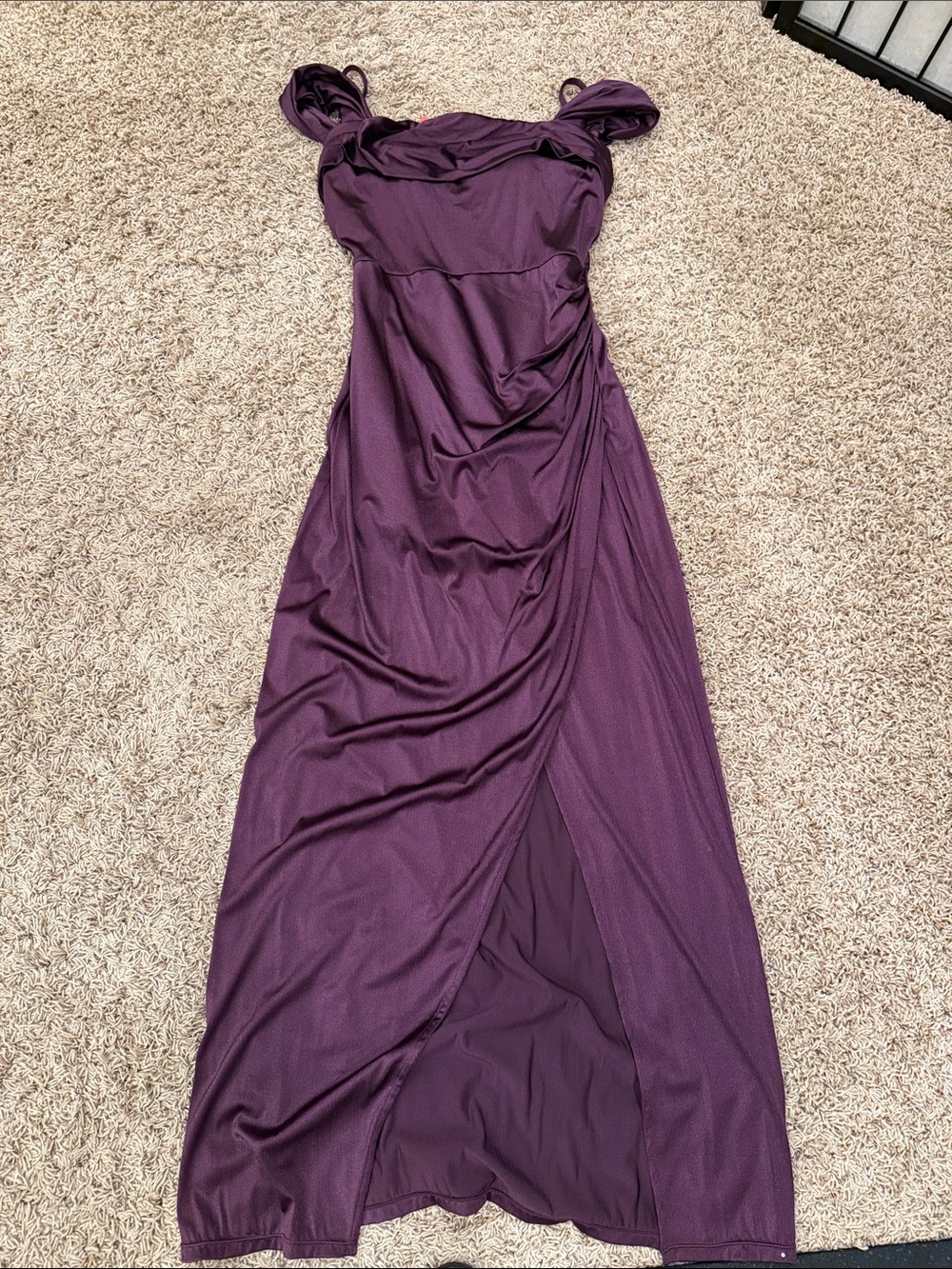 Never worn Elegant Women's Purple Maxi Dress with Twist Strap Detail